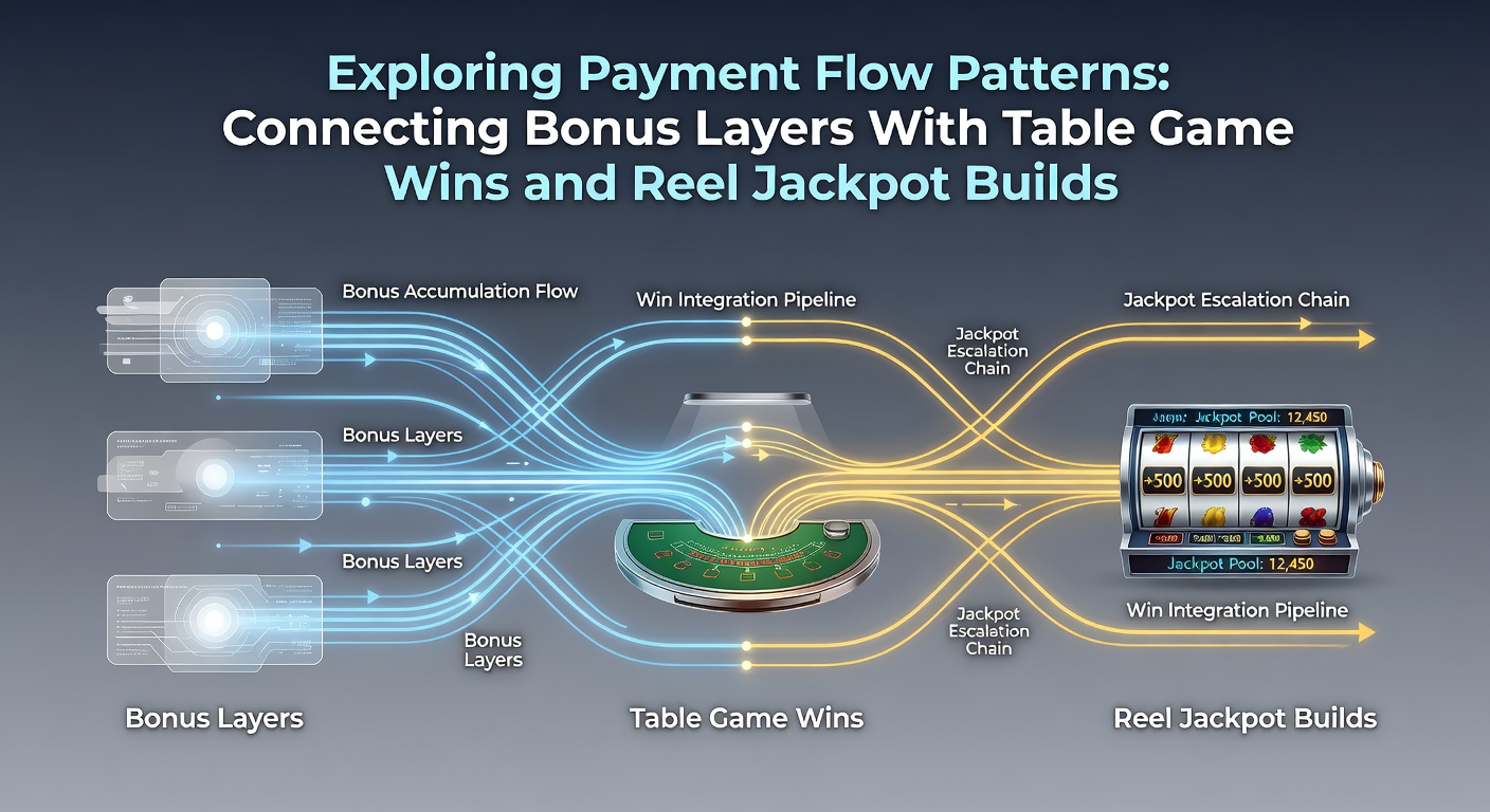 Infographic illustrating connections between instant payments, bonus layers, and jackpot builds in table and slot games