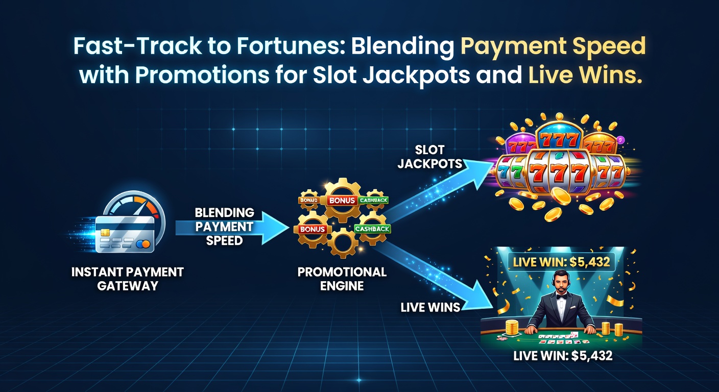 Vibrant scene of live dealer games with promotional overlays and instant payout icons highlighting blended casino features