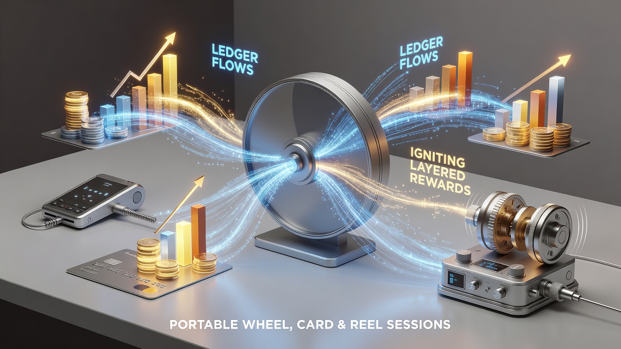 Close-up of digital ledger interface displaying reward layers triggered during roulette, blackjack and slot sessions