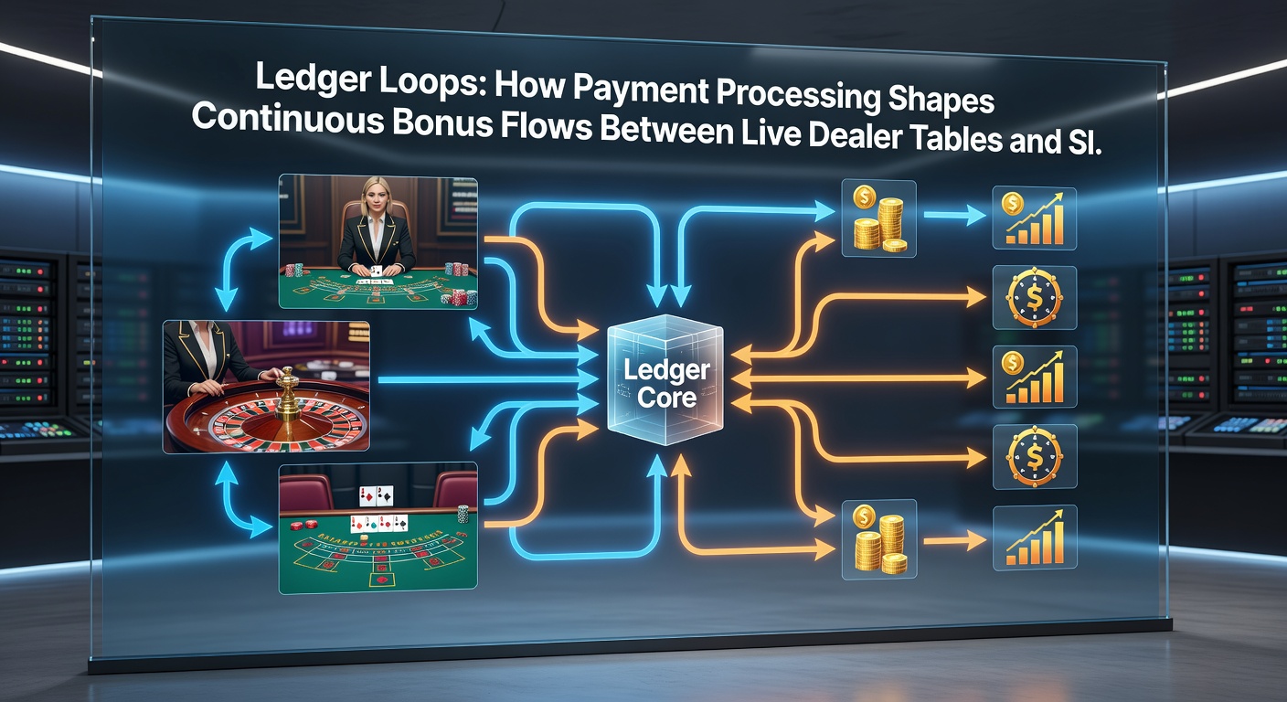 Illustration of ledger synchronization between live dealer interfaces and slot machine progressions
