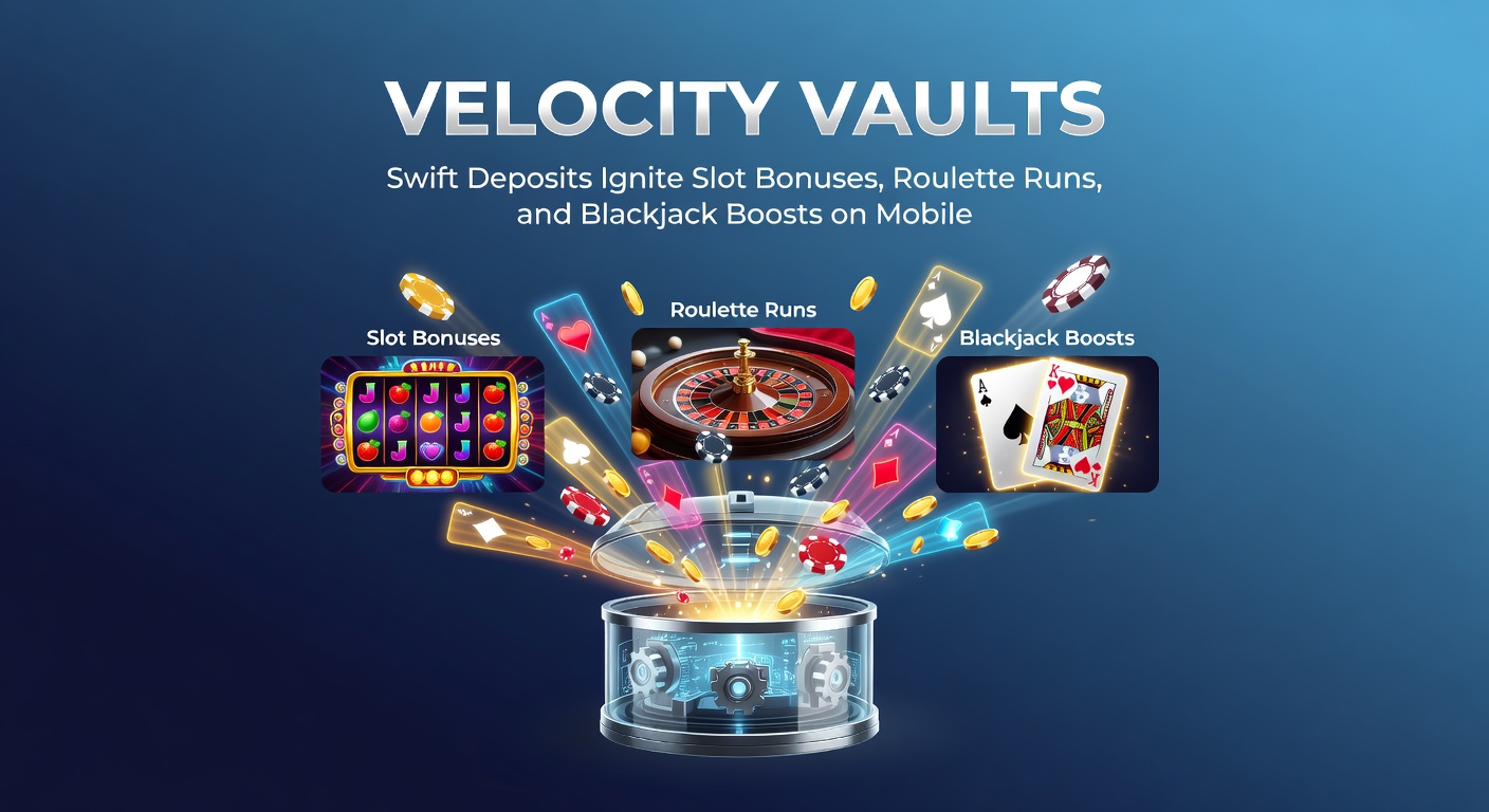 Dynamic graphic of roulette wheel spinning with deposit notifications overlaying blackjack tables and slot reels on a mobile interface